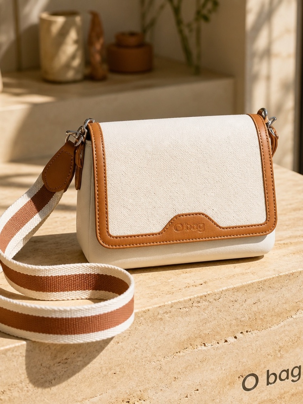 O bag Canvas Flap Shoulder Bag NWT Made in Italy